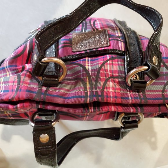 Euc Vintage Coach Poppy Tartan 2way Shoulder Bag c - Picture 9 of 13